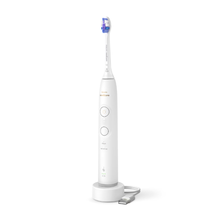 Periuta de dinti electrica philips sonicare hx7400/01, 62.000 miscari/minut, autonomie 21 zile, 2 moduri de periere, 3 intensitati, senzor presiune luminos, functia brushsync, capat de periere sensiti [2]
