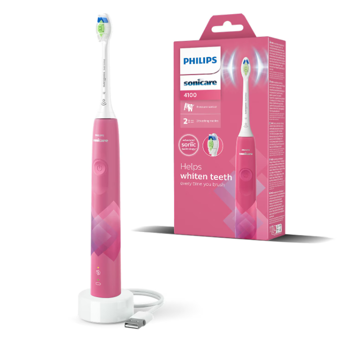 Periuta de dinti sonica electrica philips sonicare seria 4100 hx3689/41, 31000 miscari/minut, 1 mod de curatare, 2 intensitati, senzor presiune, functii brushsync & smarttimer, 1 cap de periere, r [2]