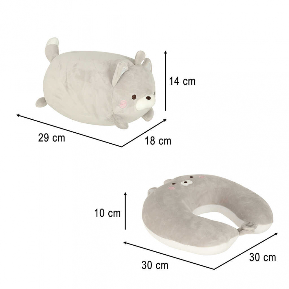 Perna Calatorie 2 in 1 cu Jucarie Plus Pisica, Ergonomica, Pentru Copii, Somn si Relaxare [5]