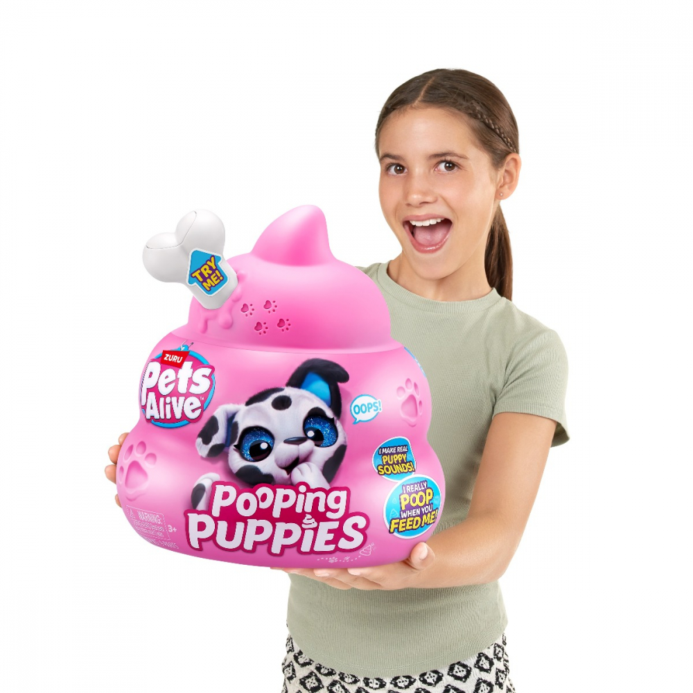 Pets Alive - Jucarie de plus interactiva catelus cu accesorii surpriza, Pooping Puppies varsta 3-5 ani ,5-7 ani ,7-9 ani, Unisex [4]