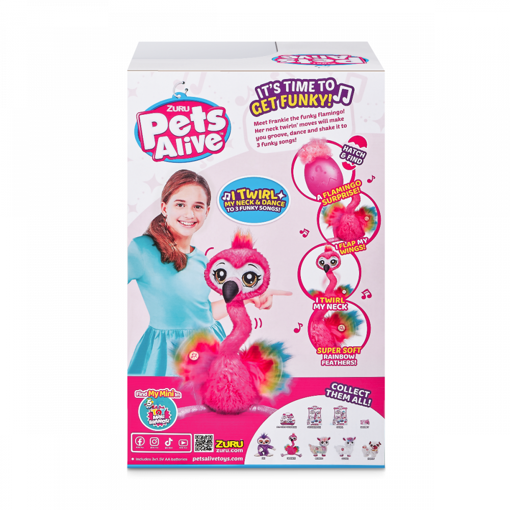 Pets Alive - Jucarie de plus interactiva, Frankie flamingo dansator varsta 3-5 ani ,5-7 ani ,7-9 ani, Fete [5]