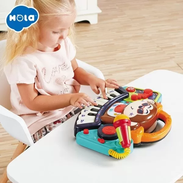 Pianina bebe maimutica dj cu lumini sunete si microfon [7]