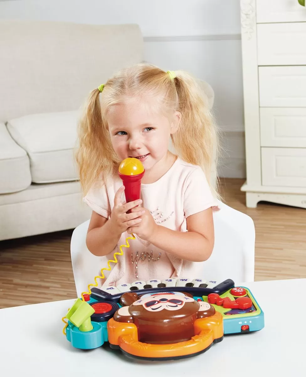 Pianina bebe maimutica dj cu lumini sunete si microfon [5]