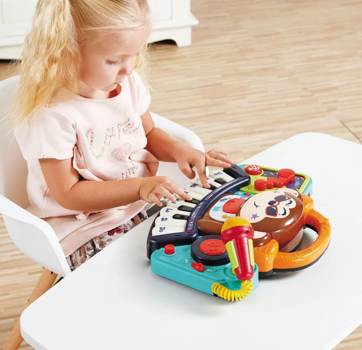 Pianina bebe maimutica dj cu lumini sunete si microfon [3]