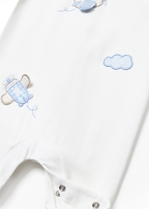 Pijama pentru bebe baiat, salopeta din bumbac, model Avioane [4]