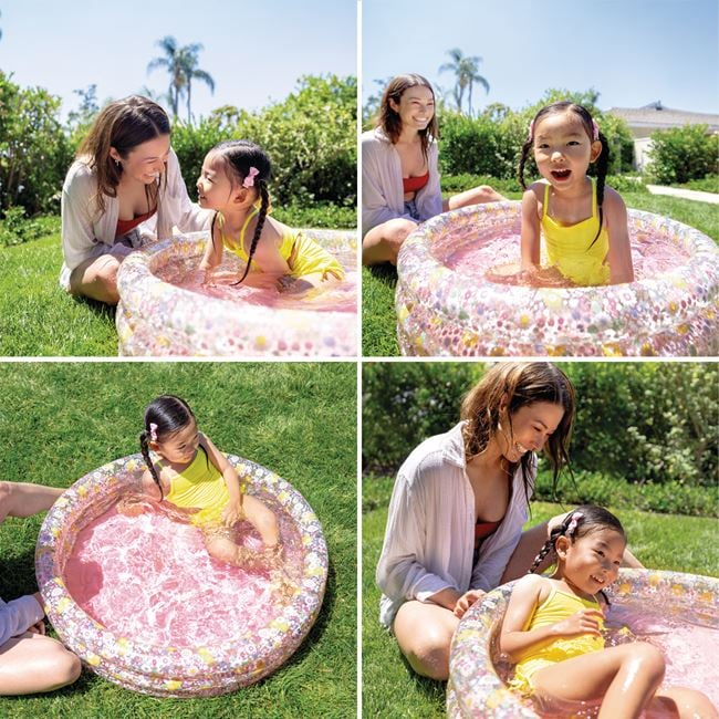 Piscina Copii Intex, Gonflabila, Roz, Model Flori pentru Fete, 86 cm [2]