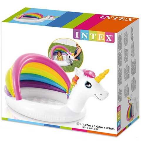 Piscina Gonflabila Bebe, Unicorn, cu Acoperis, Intex [3]