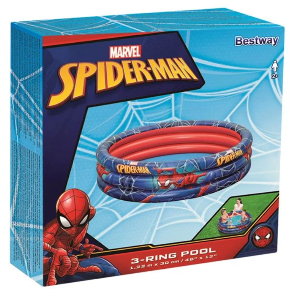 Piscina Gonflabila pentru Copii, Spiderman, Structura cu 3 Inele, Capacitate 200 Litri [6]