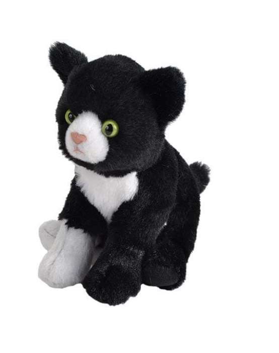 Pisica Alb cu Negru - Jucarie Plus Wild Republic 13 cm [1]