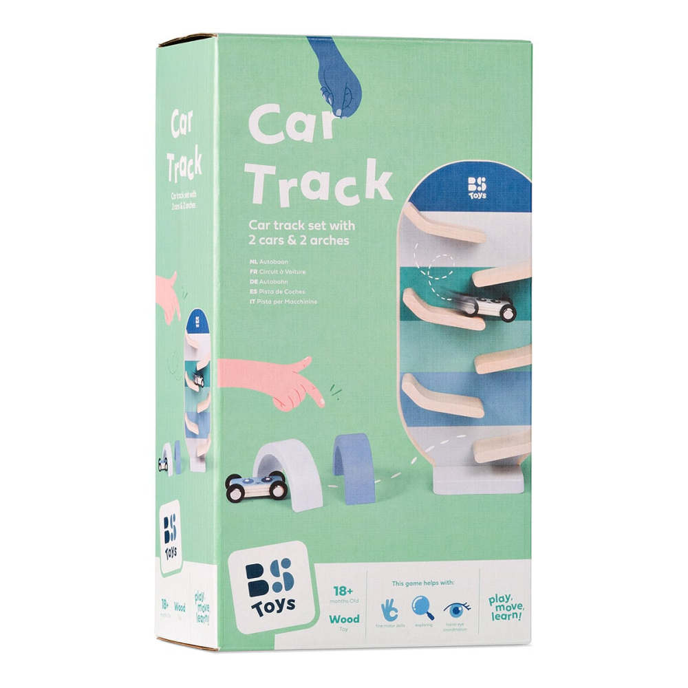 Pista de curse auto din lemn, BS Toys, copii varsta 2-5 ani [6]