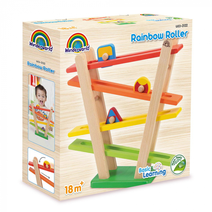 Pista de curse din lemn cu rotite, Wonderworld, 1-5 ani [4]