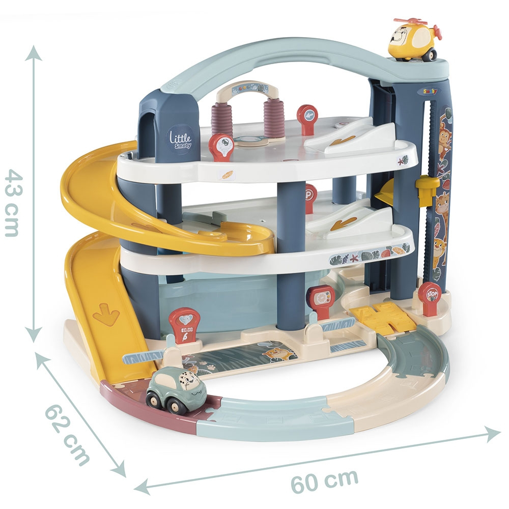 Pista de masini Smoby Big Garage cu masinuta si elicopter [4]