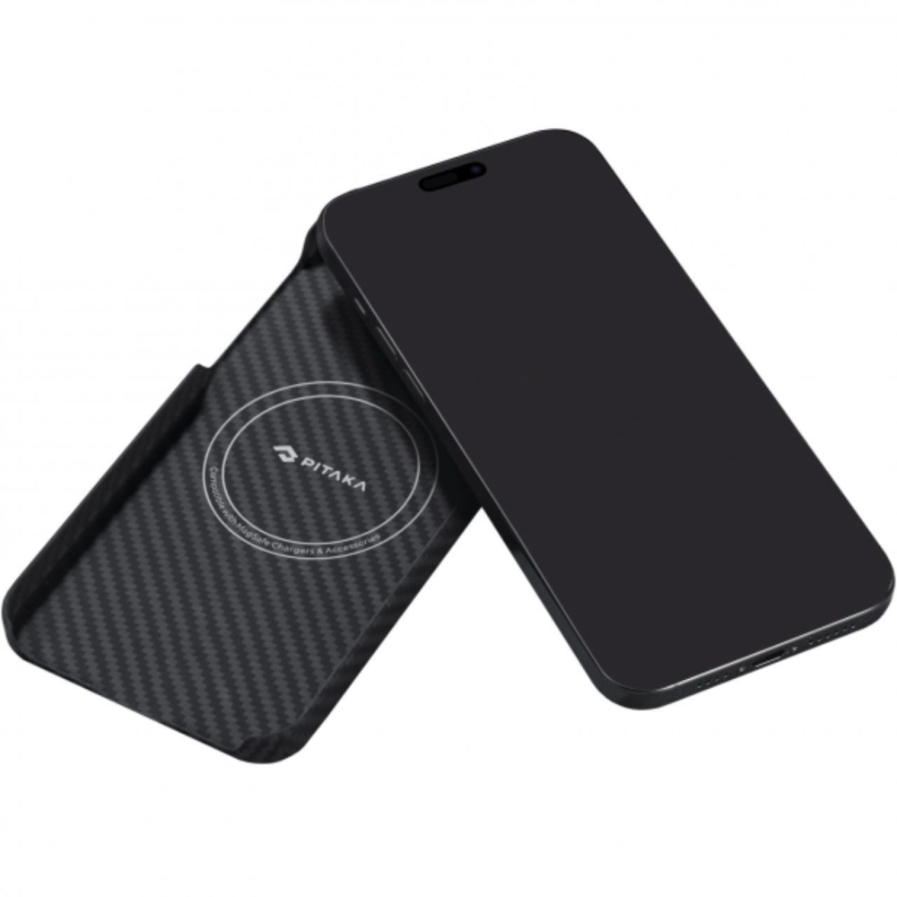 Pitaka Husa MagEZ 4 Aramida 1500D iPhone 15 Plus, MagSafe Negru / Gri [2]