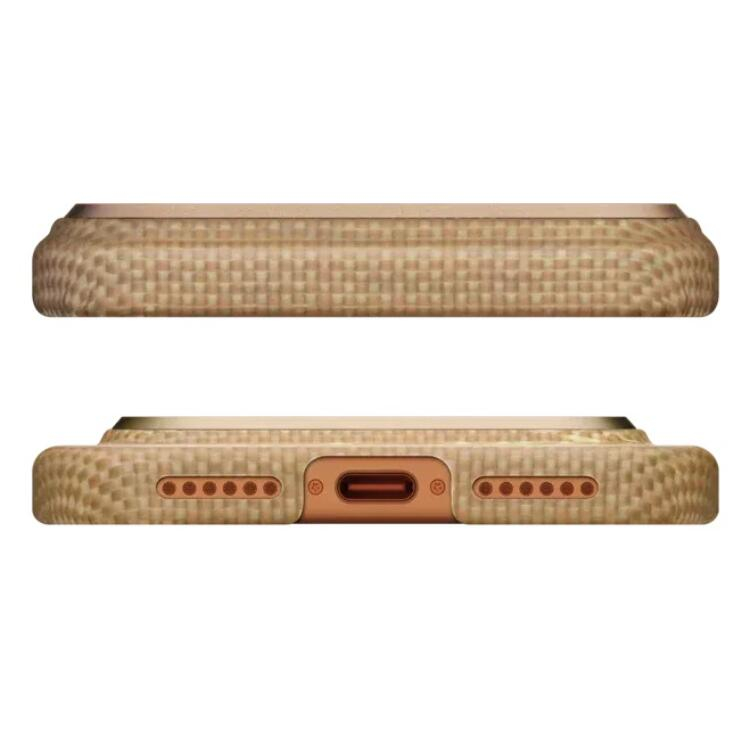 Pitaka Husa Ultra-Slim Aramida Magsafe iPhone 17 Pro Max Golden Glint [4]