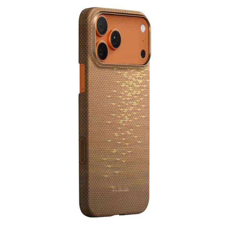 Pitaka Husa Ultra-Slim Aramida Magsafe iPhone 17 Pro Max Golden Glint [7]