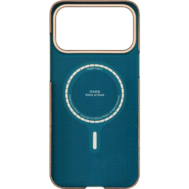 Pitaka Husa Ultra-Slim Aramida Magsafe iPhone 17 Pro Max Golden Glint [3]