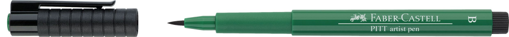 Pitt artist pen brush verde inchis faber-castell [2]
