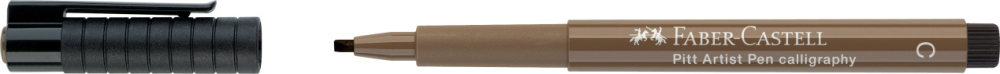 Pitt artist pen caligrafic maro nougat faber-castell [2]