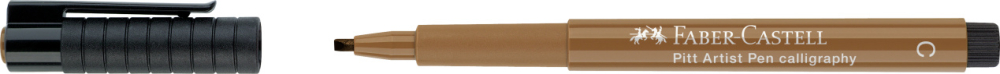Pitt artist pen caligrafic maro umbra faber-castell [2]