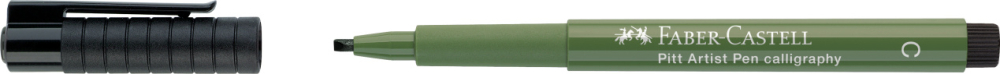 Pitt artist pen caligrafic verde crom opac faber-castell [2]