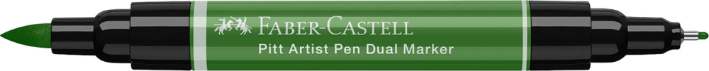 Pitt artist pen dual marker verde oliv permanent 167 faber-castell [3]