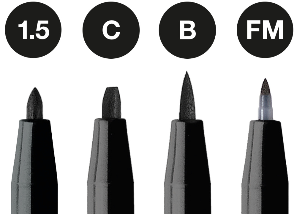 Pitt artist pen set 4 buc negru ( 1.5,c,b,fm) faber-castell [2]