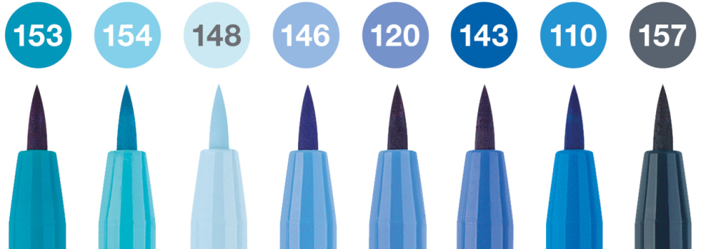 Pitt artist pen set 8 buc albastru 2022 faber-castell [2]