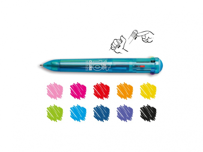 Pix cu 10 culori si mecanism retractabil, nuante fluorescente [2]
