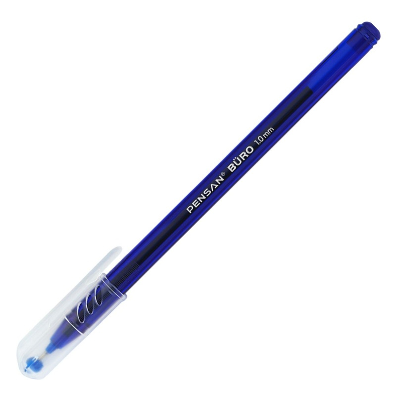 Pix cu bila Pensan Buro, 1.0mm, cu capac, scris albastru [2]