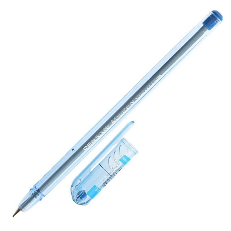 Pix cu bila Pensan My-Pen Vision, 1.0mm, corp transparent, cu capac, scris albastru [2]