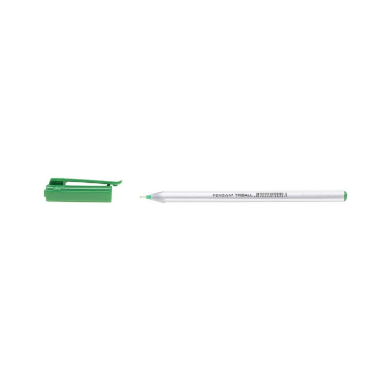 Pix cu bila Pensan Triball, 1.0mm, triunghilar, cu capac, scris verde [2]