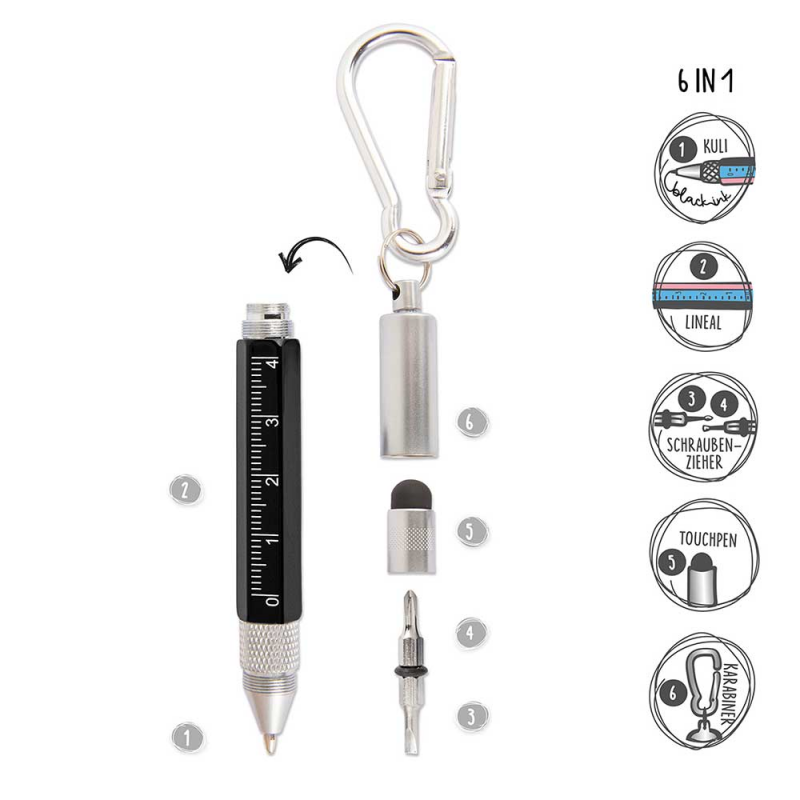 Pix cu bila Trendhaus CH29818, 6in1, cu carabina, surubelnita, rigla 4cm, touch, diverse culori [3]