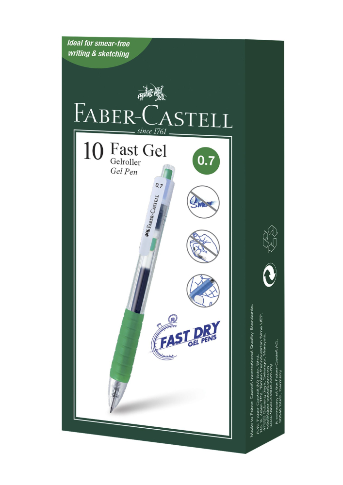 Pix cu gel 0.7mm fast gel verde faber-castell [3]