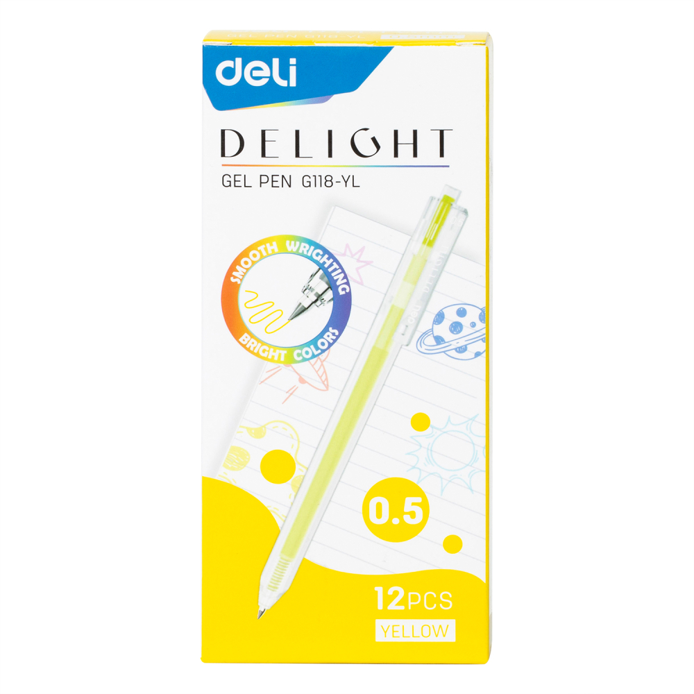 Pix cu gel cu mecanism 0.5 mm galben delight deli [2]