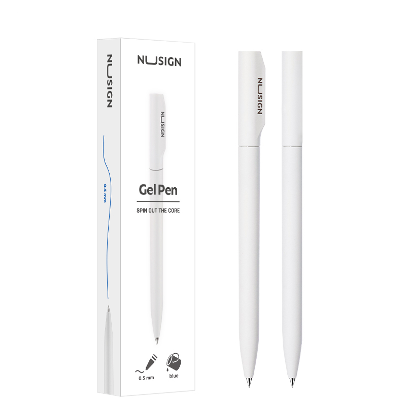 Pix cu gel cu mecanism 0.5mm albastru corp alb nusign deli [2]