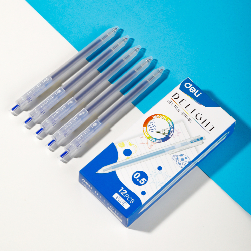 Pix cu gel cu mecanism 0.5mm albastru delight deli [3]