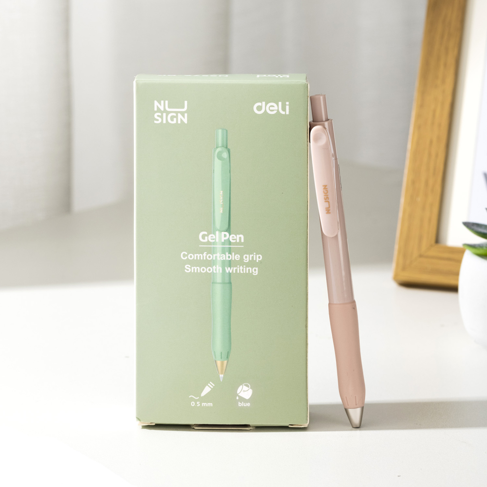 Pix cu gel cu mecanism 0.5mm albastru nusign deli [5]