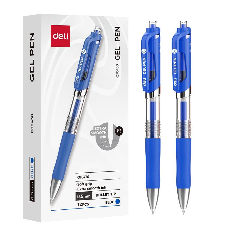 Pix cu gel cu mecanism 0.5mm albastru q10430 deli [2]