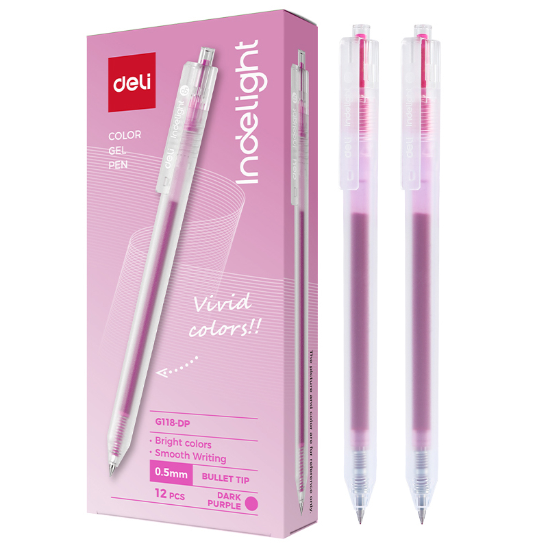 Pix cu gel cu mecanism 0.5mm roz purpuriu deli [2]