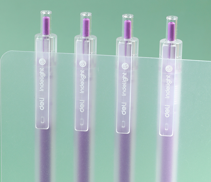 Pix cu gel cu mecanism 0.5mm violet purpuriu deli [4]