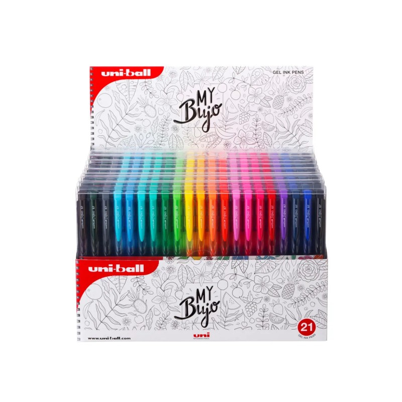 Pix cu gel Uni-ball Signo My Bujo UMN-155N, 0.7mm, cu mecanism, corp semitransparent in culoarea scrisului, set 21 culori [3]