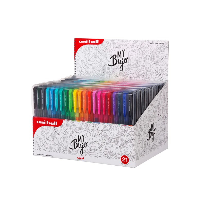 Pix cu gel Uni-ball Signo My Bujo UMN-155N, 0.7mm, cu mecanism, corp semitransparent in culoarea scrisului, set 21 culori [2]