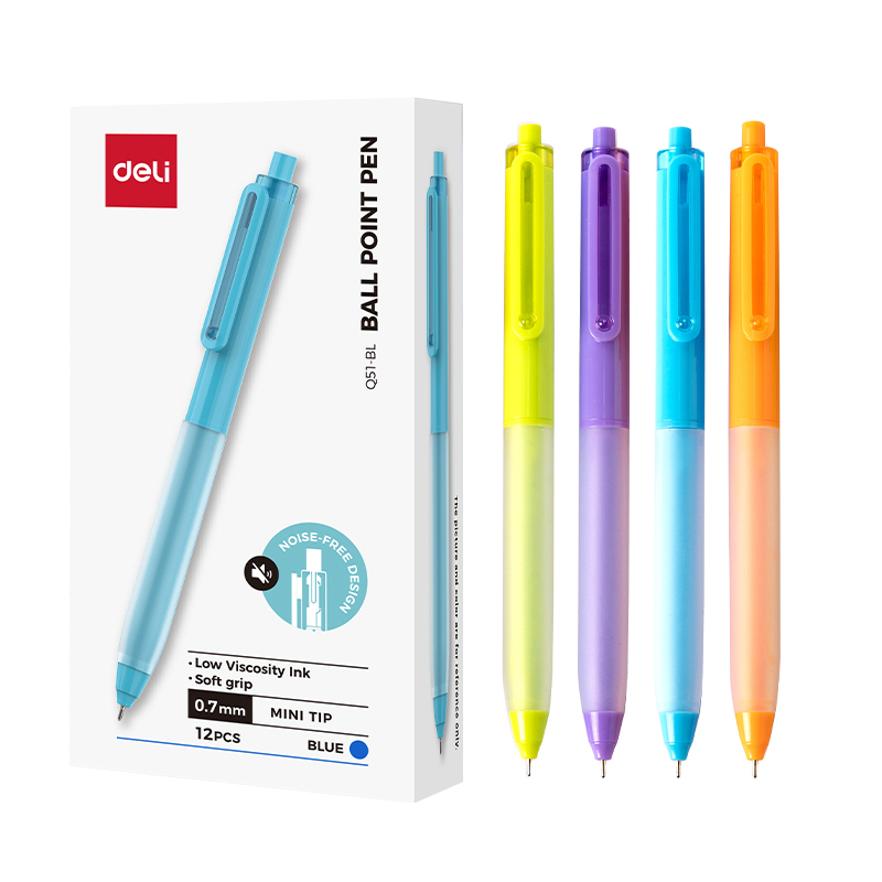 Pix cu mecanism 0.7mm corp pastel albastru softgrip deli [5]