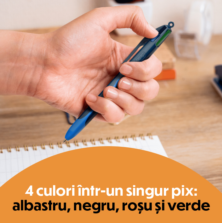 Pix cu mecanism 4 culori smooth drop bic [5]