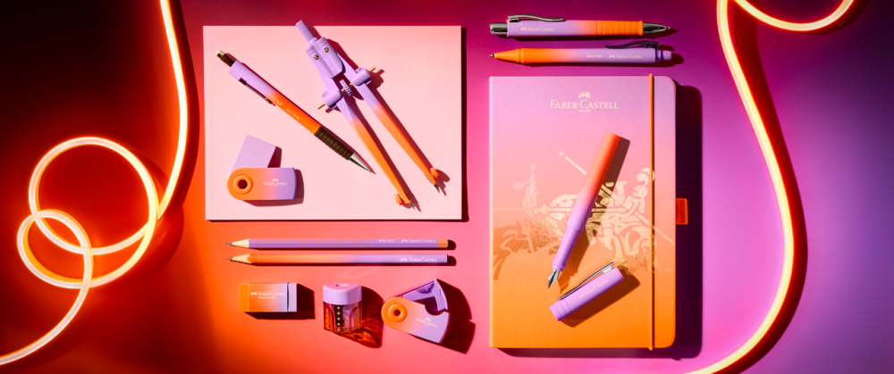 Pix cu mecanism albastru xb flow daily violet-portocaliu faber-castell [3]