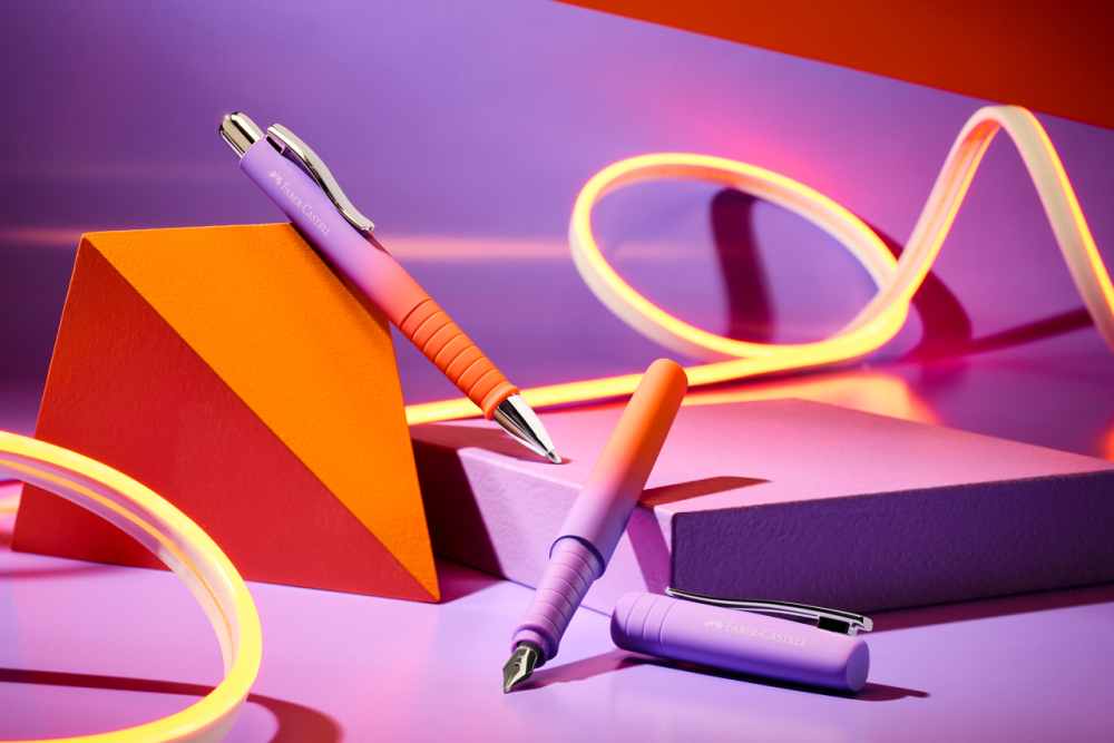 Pix cu mecanism flow violet-portocaliu poly ball xb faber-castell [3]