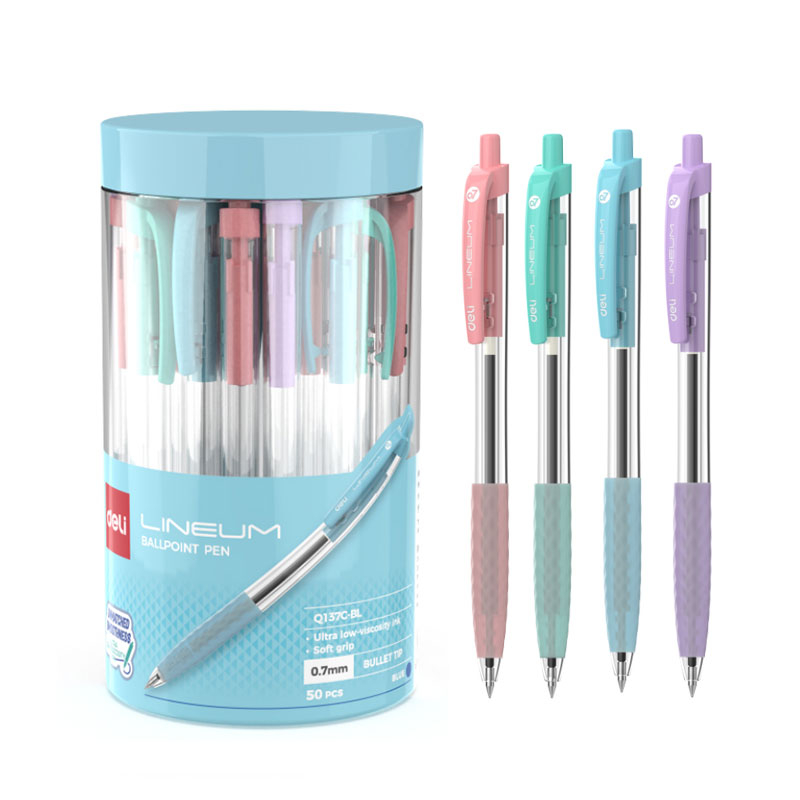 Pix cu mecanism si grip 0,7mm albastru lineum deli [5]