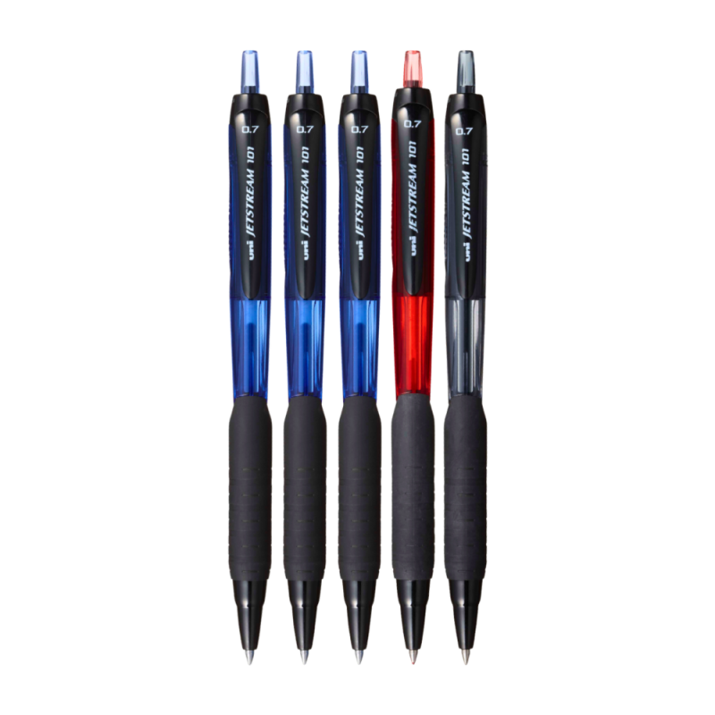 Pix Jetstream Uni-ball SXN-101, 0.7mm, set 5 buc, cu mecanism, corp in culoarea scrisului, grip cauciucat [2]