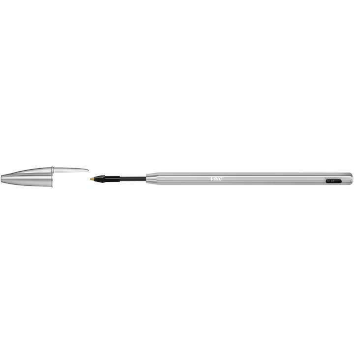 Pix metalic cu mecanism negru + 2 rezerve bic [3]