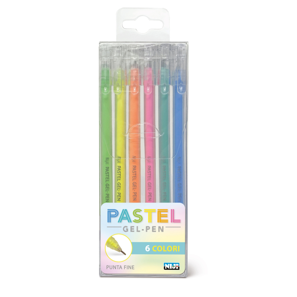 Pixuri cu gel Pastel, varf 0.8 mm, 6 culori (blister), copii varsta 3 ani+,6 ani+,8 ani+ [1]